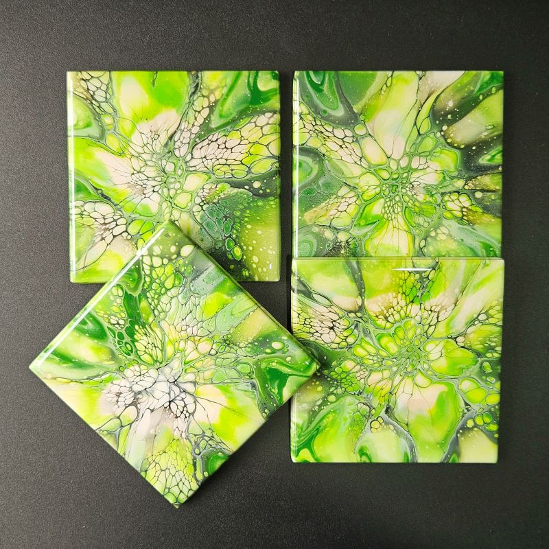 Naturalist Fluid Art Coaster 4 piece set